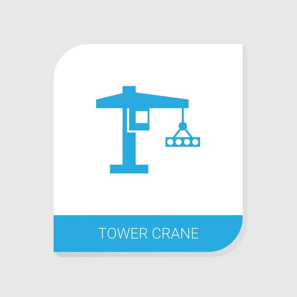 Editierbares Turmdrehkransymbol aus der Kategorie Bausymbole. Isoliertes Vektor-Turmdrehkranschild auf weißem Hintergrund — Stockvektor