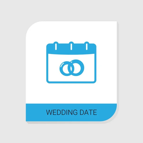 Editable filled wedding date icon from Wedding icons category. Isolated vector wedding date sign on white background — 图库矢量图片