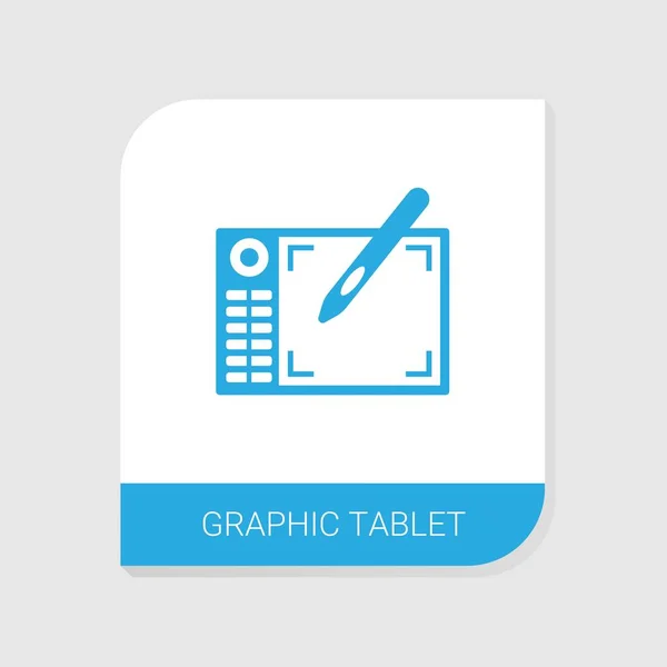 Icono de tableta gráfica rellenado editable de la categoría Iconos de proceso creativo. Signo de tableta gráfica vectorial aislado sobre fondo blanco — Vector de stock