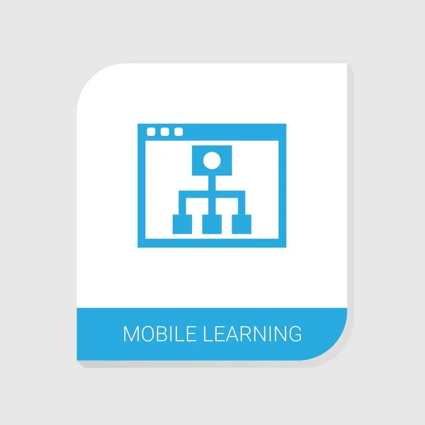 Editable filled Mobile Learning icon from e-Learning icons category. Isolated vector Mobile Learning sign on white background — ストックベクタ