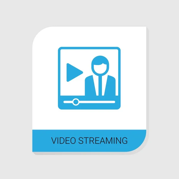 Icône de streaming vidéo remplie modifiable de la catégorie Icônes de streaming vidéo. Vecteur isolé Signe de streaming vidéo sur fond blanc — Image vectorielle