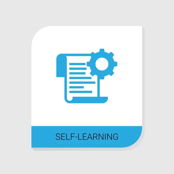 Editable llenado Icono de autoaprendizaje de la categoría de iconos de e-Learning. Vector aislado Signo de autoaprendizaje sobre fondo blanco — Vector de stock