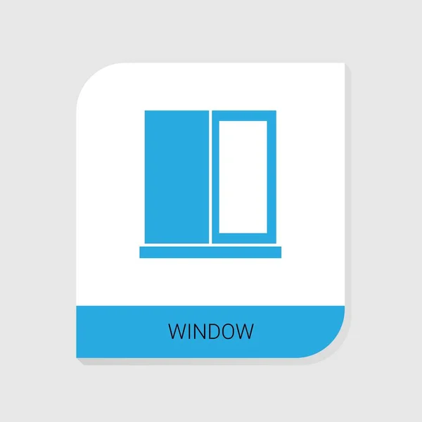 Editierbares Fenster-Icon aus der Kategorie Bau-Icons. Isoliertes Vektor-Fensterschild auf weißem Hintergrund — Stockvektor