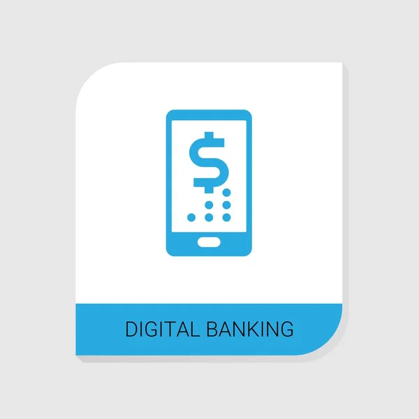 Editable filled digital banking icon from Crypto Currency icons category. Isolated vector digital banking sign on white background — Stock Vector