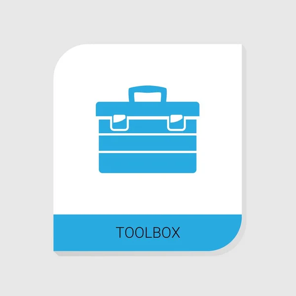 Icône de boîte à outils remplie modifiable de la catégorie Icônes de construction. Signe isolé de boîte à outils vectorielle sur fond blanc — Image vectorielle