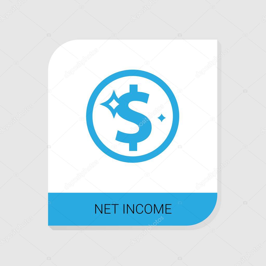 Editable filled Net Income icon from Accounting icons category. Isolated vector Net Income sign on white background