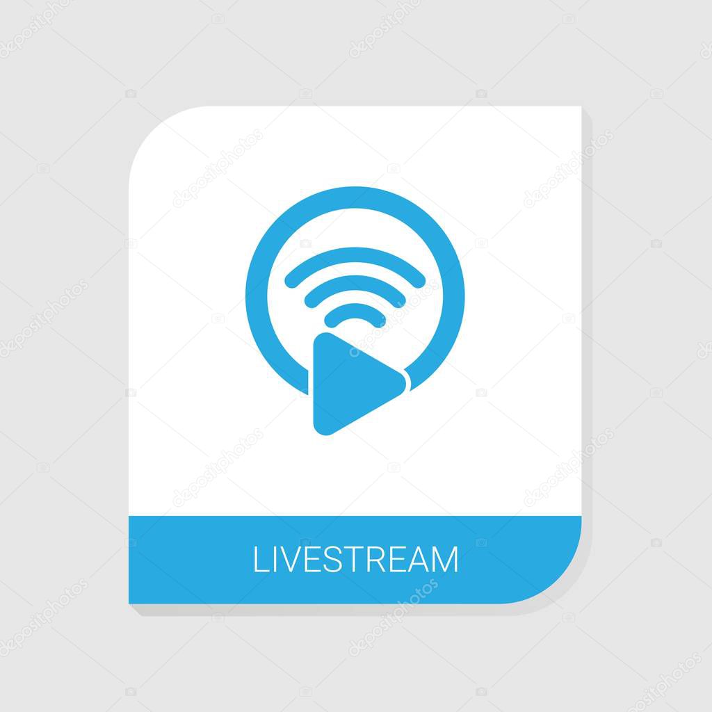 Editable filled Livestream icon from Video Streaming icons category. Isolated vector Livestream sign on white background