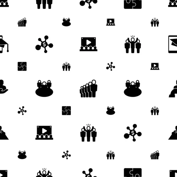 Group icons pattern seamless. Included editable filled Audience, staff, Puzzle, Business networking, team, leader, client, director, SiteMap icons. group icons for web and mobile. — ストックベクタ