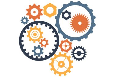 Dişli gearwheel vektör mekanik Infographic çizim