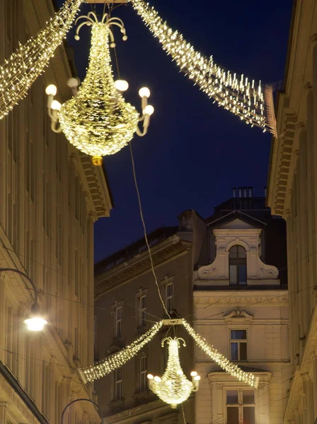 Décorations Vacances Rue Graben Vienne Autriche — Photo