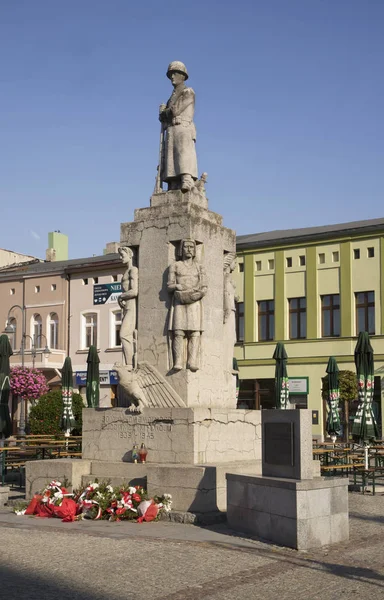 Monument Polish Soldier John Paul Square Wabrzezno Poland — Stock Photo, Image