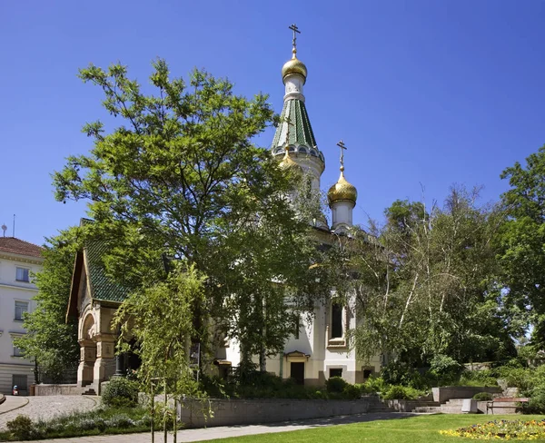 Rosyjski Kościół Mikołaja Cudotwórcy Sofii Bułgaria — Zdjęcie stockowe