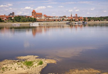 Torun 'un panoramik görüntüsü. Polonya