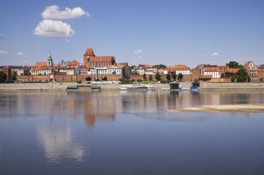 Torun 'un panoramik görüntüsü. Polonya
