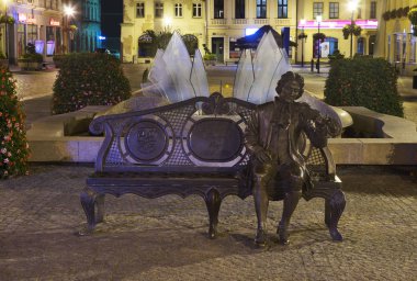 Georg Philipp Telemann Bench, Zary 'deki pazar meydanında. Polonya