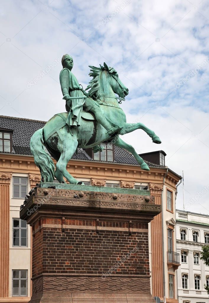 Equestrian Statue of Absalon in Copenhagen. Denmark