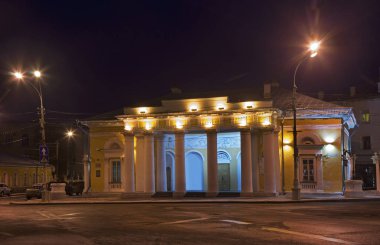 Building of former guardhouse at Susanin square in Kostroma. Russian clipart