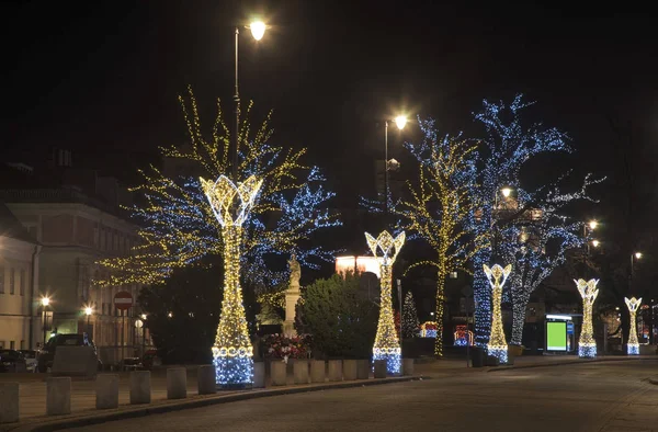 Weihnachtsdekorationen Von Nowy Swiat Warschau Polen — Stockfoto