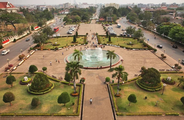 Patuxay Patuxai Parque Vientiane Laos — Fotografia de Stock