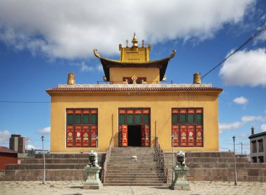 Ulaanbaatar 'daki Gandantegchinlen Manastırı. Moğolistan