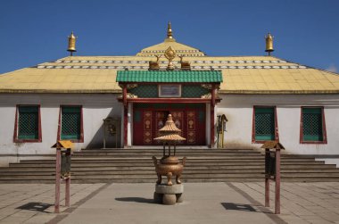 Ulaanbaatar 'daki Gandantegchinlen Manastırı. Moğolistan