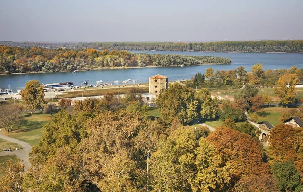 Rzeka Sava Dunaj Belgrad Serbia — Zdjęcie stockowe