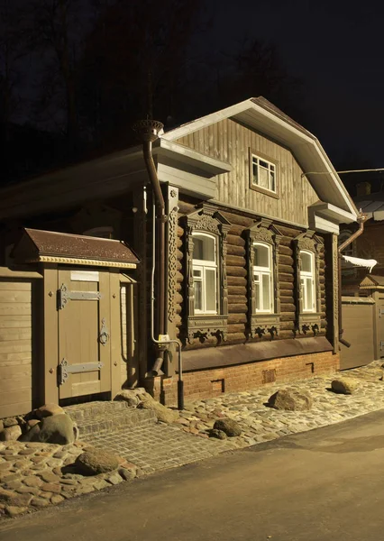 Starý Dřevěný Dům Historické Čtvrti Plyos Ivanovo Oblast Rusko — Stock fotografie