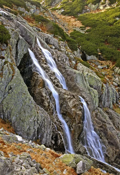 Zakopane Yakınlarındaki Roztoka Nehrinde Wielka Siklawa Şelalesi Polonya — Stok fotoğraf