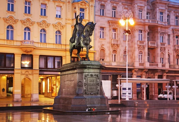 Denkmal Für Das Verbot Von Jelacic Zagreb Kroatien — Stockfoto