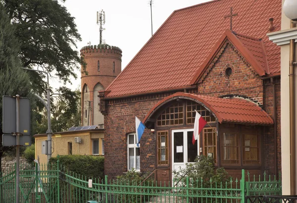 Paróquia Católica Romana São Nicolau Antiga Torre Água Kowalewo Pomorskie — Fotografia de Stock