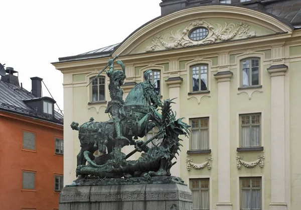 Скульптура Святого Георгия Стокгольме Швеция — стоковое фото