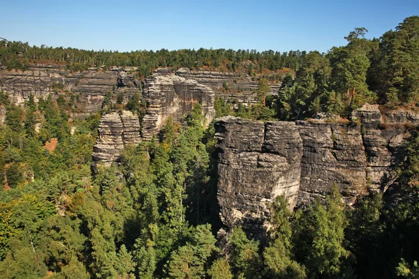 Svizzera Boema Montagne Arenaria Dell Elba Vicino Hrensko Boemia Repubblica — Foto Stock