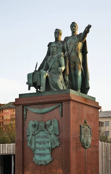 Monumento Raevsky Lazarev Serebryakov Dique Lazar Serebryakov Novorossiysk Região Krasnodar — Fotografia de Stock