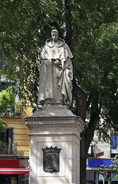 Denkmal Für Den Tirso Molina Madrid Spanien — Stockfoto