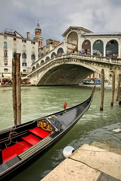 Ponte Rialto Veneza Região Veneto Itália — Fotografia de Stock