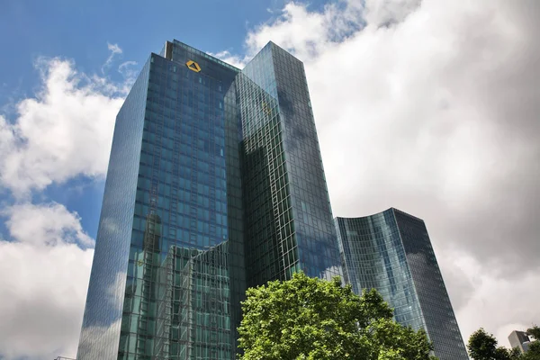 Commerzbank Praça Willy Brandt Frankfurt Main Alemanha — Fotografia de Stock