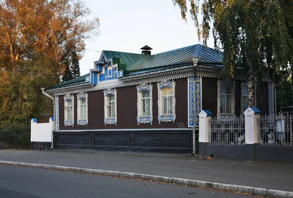 Gamla Trähus Bijsk Altai Krai Västra Sibirien Ryssland — Stockfoto