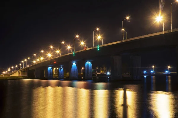 Автомобильный Мост Через Реку Кострома Костроме Русский — стоковое фото