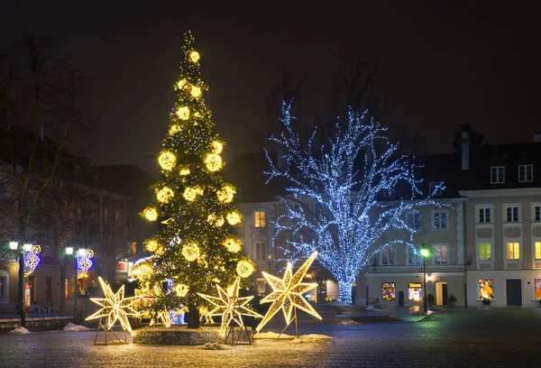 Weihnachtsdekorationen Auf Dem Markt Warschau Polen — Stockfoto