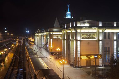 Brest 'teki tren istasyonu. Beyaz Rusya - Polonya sınırı. Beyaz Rusya