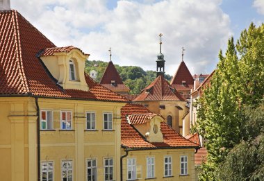 Prag 'daki Little Side (Mala Strana) manzarası. Çek Cumhuriyeti