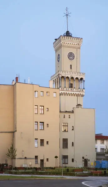 Torre Del Reloj Del Ayuntamiento Plaza Del Mercado Zagan Polonia —  Fotos de Stock