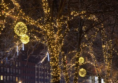 Budapeşte 'nin tatil süslemeleri. Macaristan