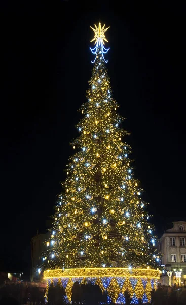 Decoraciones Navideñas Plaza Del Castillo Varsovia Polonia — Foto de Stock