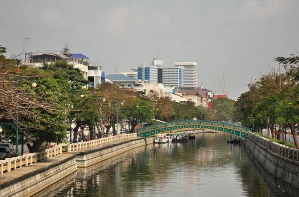 Embankment Canal Bangkok Reino Tailândia — Fotografia de Stock