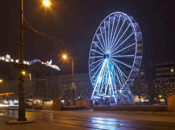 Decorações Férias Praça Kossuth Debrecen Hungria — Fotografia de Stock