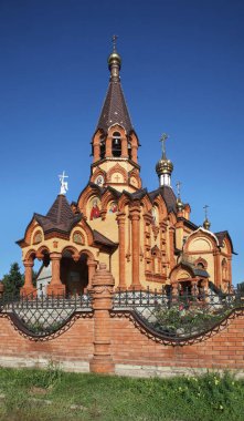 Srostki köyündeki St. Catherine Kilisesi. Altai Krai. Batı Sibirya. Rusya