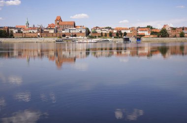  Torun 'un panoramik görüntüsü. Polonya  