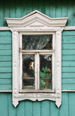 Yukhnov 'daki pencere. Kaluga Oblastı. Rusya