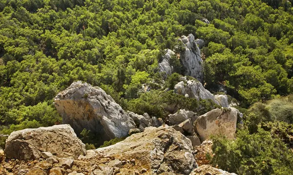 Landskap Nära Byn Monolithos Rhodos Grekland — Stockfoto